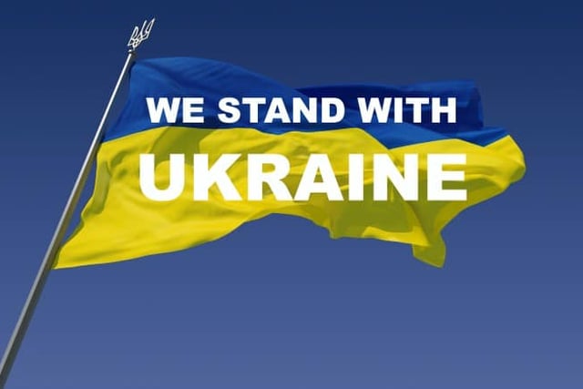 Modbury residents gather to show support for Ukraine