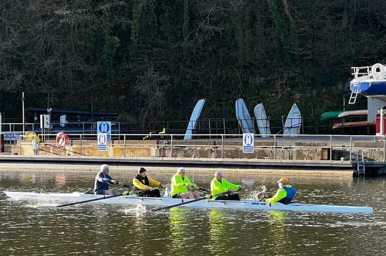 The Dart Totnes Men’s Veteran coxed four.