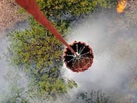 Gorse fire fought by helicopter