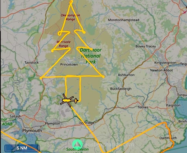 Unique Christmas tree created over Dartmoor