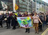 Climate activists protest at the Big One demo in London