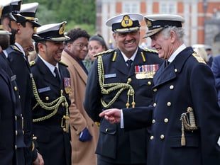 King at Dartmouth Naval Ceremony