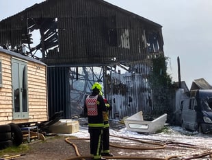 Watch as fire commander describes blaze at industrial unit 