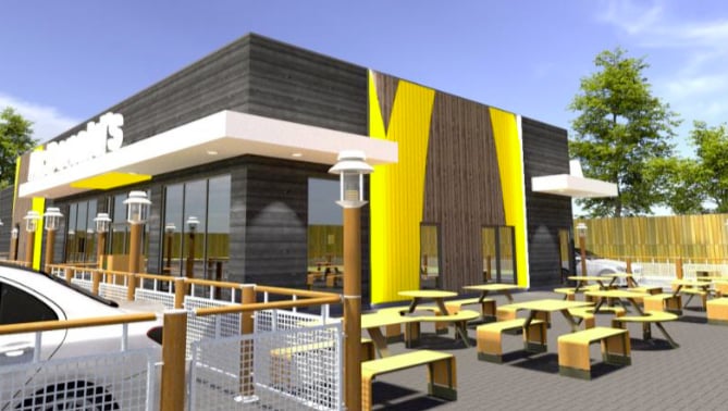 An example of the McDonald's restaurant and drive-thru proposed for Crediton.