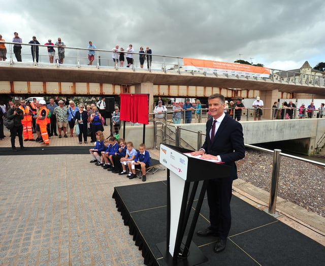 Government minister officially opens Dawlish sea wall