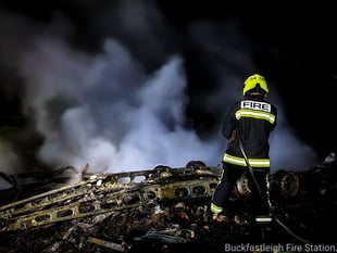 Fire crews tackle large unattended bonfire