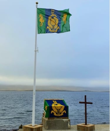 The memorial at Ajax Bay in Falkland Islands