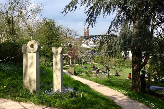The garden stands on the site of an ancient orchard in the middle of Totnes