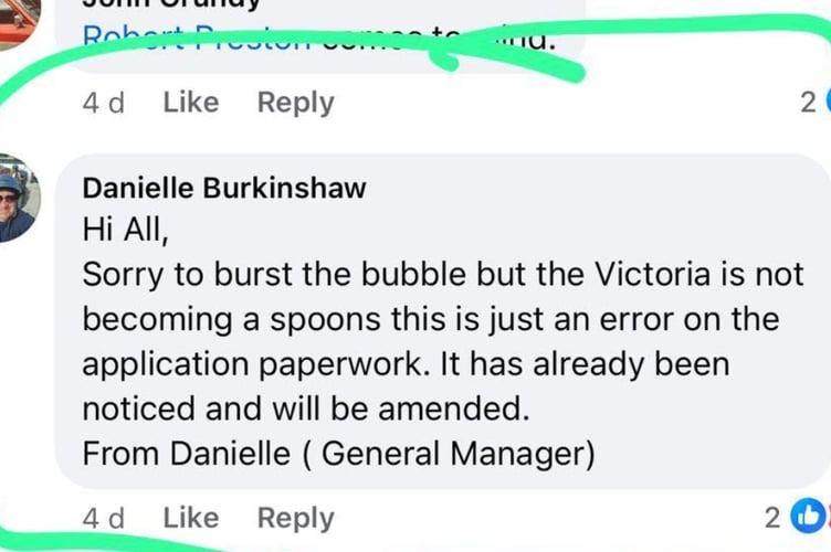 The correction on Facebook