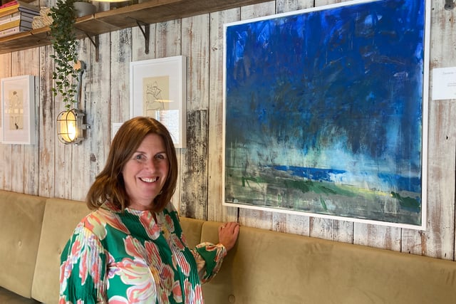 Artist Serena displays her work at Sandridge Barton