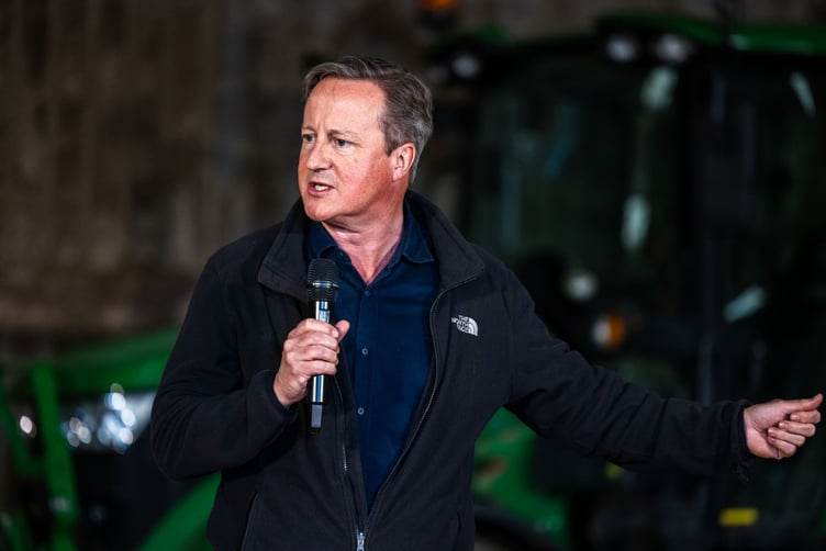 David Cameron speaking at Chuggs Farm