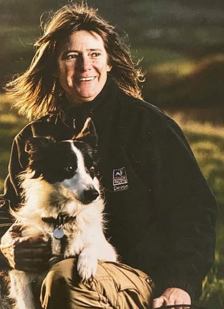 Jackie Gage and Sparky.  (Photo by Devon Wildlife Trust.)