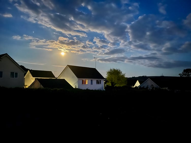 Mid Summers Night Full Moon in Ivybridge looking towards Whipples Cross, Westlake -  Colin Lennox-Jones
