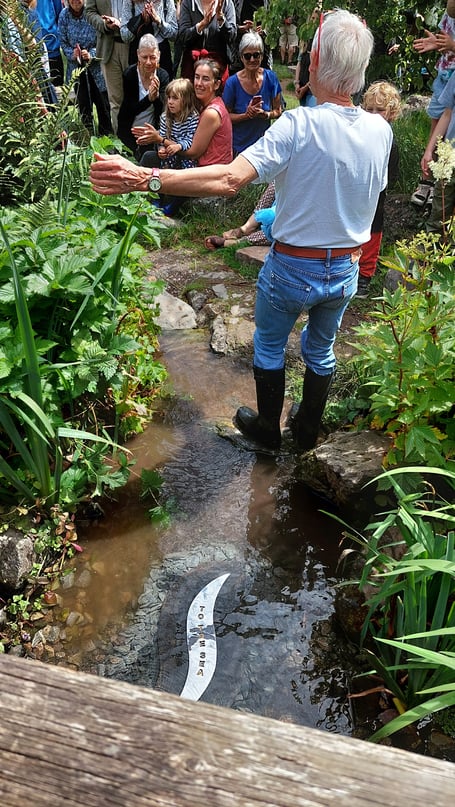 Local artist Robin Lacey at Sunday's unveiling
