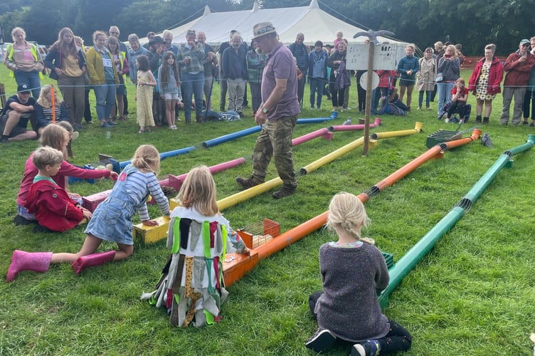 Ferret racing at the 2023 Dartmoor Folk Festival.
