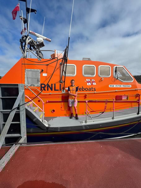 Tyler Hersey on board the RNLB Victor Freeman
