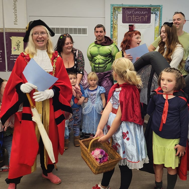 Totnes Mayor Cllr Emily Price takes part in the fun