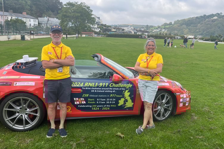 James and Belinda Richardson raising funds for the RNLI in their Porsche 911