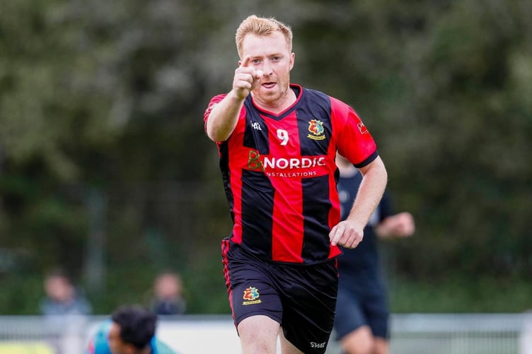Liam Prynn celebrates late strike against Horndean