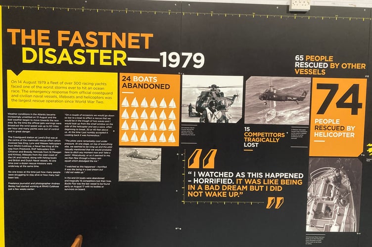 An information board about the Fastnet disaster