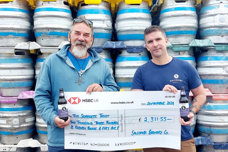 Neil Garrick-Maidment, Founder of The Seahorse Trust, and 
Jordan Mace, Managing Director of Salcombe Brewery Co.