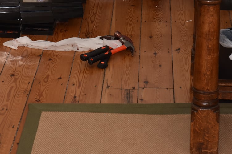 The blood stained hammers used in the horrifying hammer attack at Blundell’s School.
