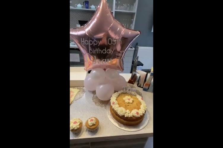 Cake and balloons
