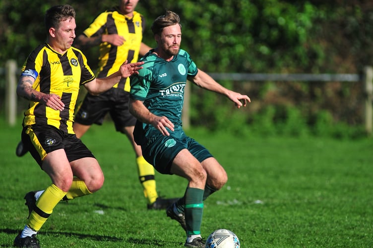 South Devon Football League Premier Division.  Buckfastleigh Rangers versus Beesands Rovers. A 4-1 home win for Rangers