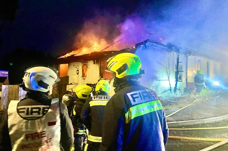 The fire destroyed the bungalow 
