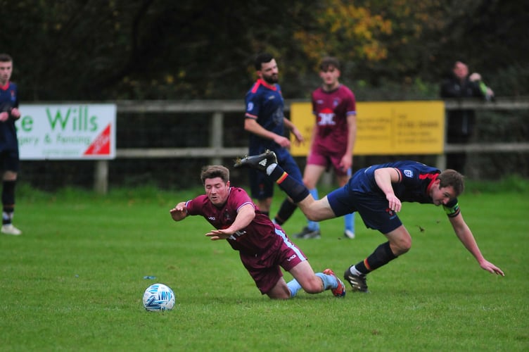 South Devon Football League Premier Division.  Chudleigh Athleitc  versus East Allington United. A 2-1 away win for East Allington