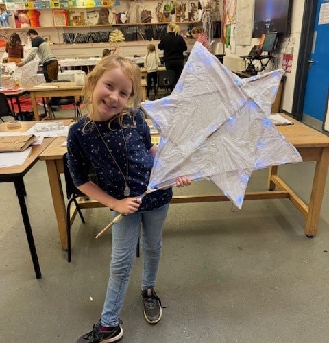 A Christmas star lantern