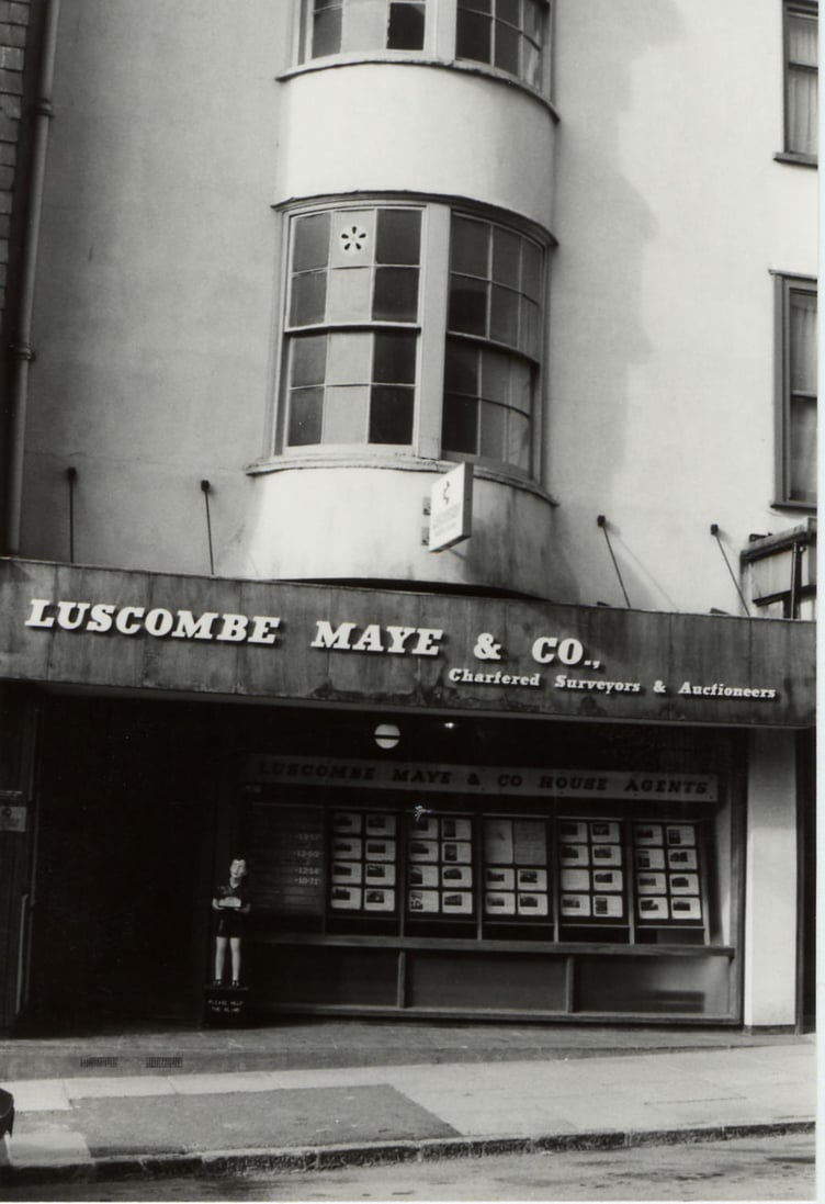 Luscombe Maye & Co. chartered surveyors and auctioneers. Previously a bank. Fore Street, Kingsbridge