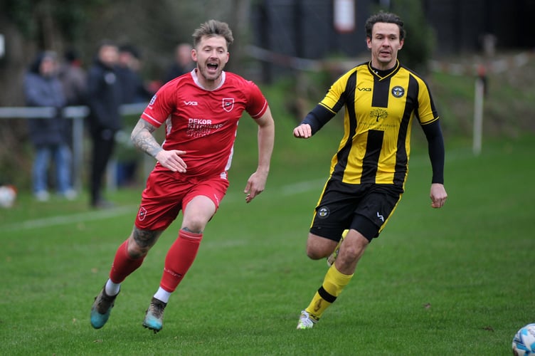 South Devon Football League Premier Division. Kingsteignton Athletic versus Beesands Rovers. A 2-0 home win for the Rams