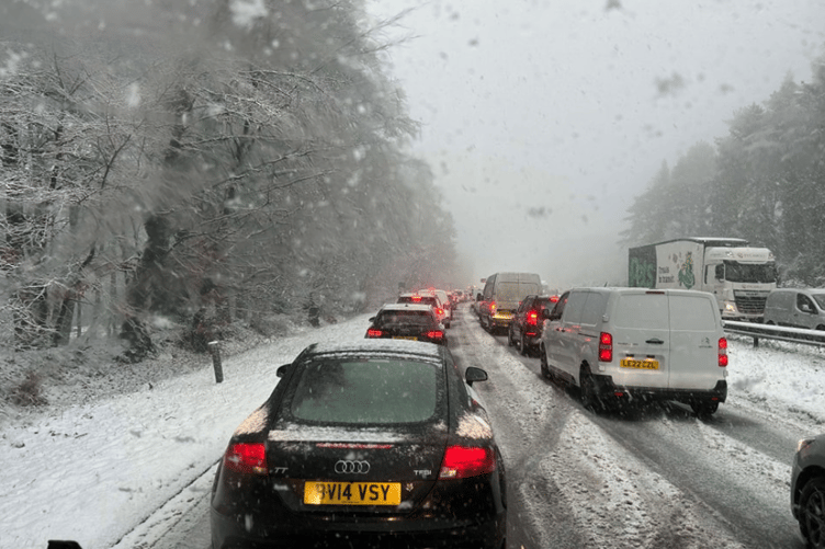Telegraph Hill at standstill as snow continues to fall