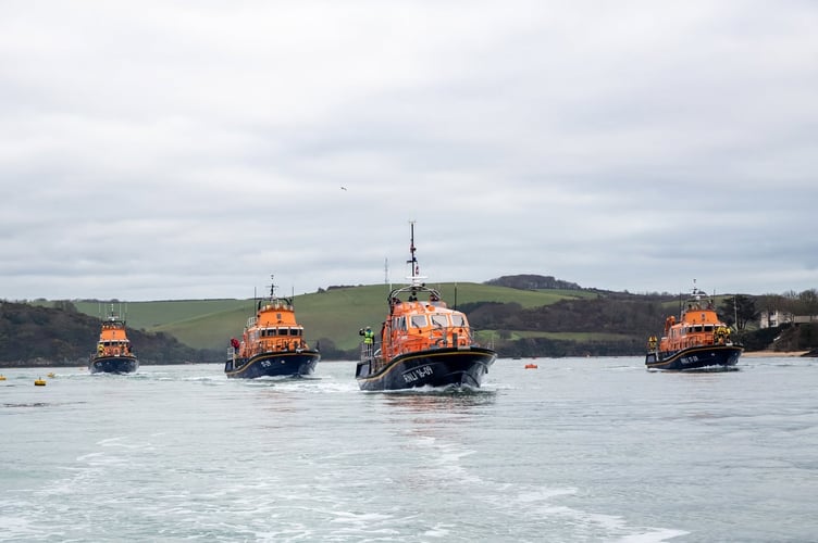 The Richard Cox Scott lifeboat with escort