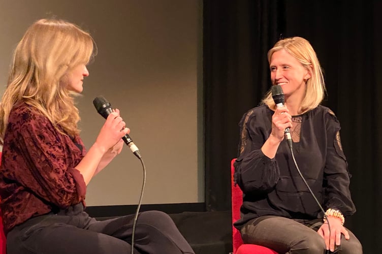 Director Caroline Corrie (right) gave a Q&A session at the film's premiere in Totnes last year