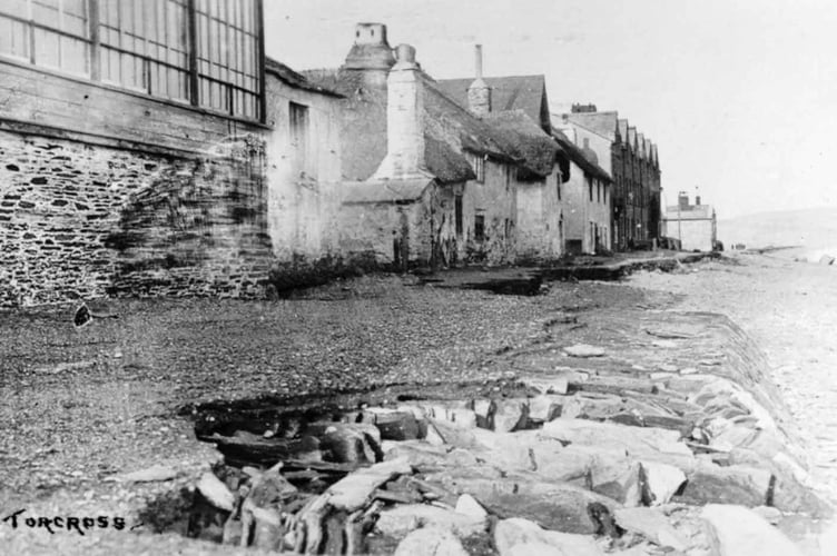 Torcross, 1917 showing damage from the same storm that destroyed Hallsands