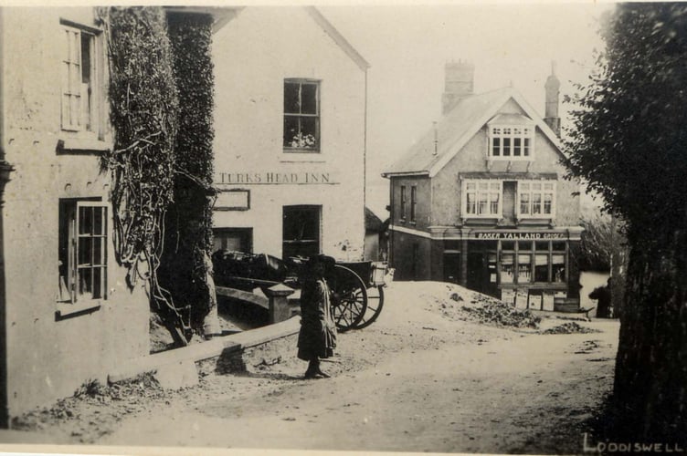 Turks Head Inn and Yalland's shop, Loddiswell