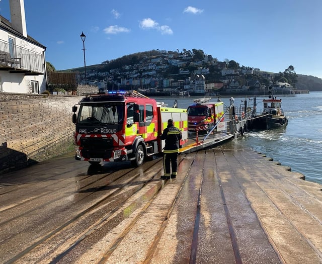 Fire crews catch ferry to fight hotel blaze