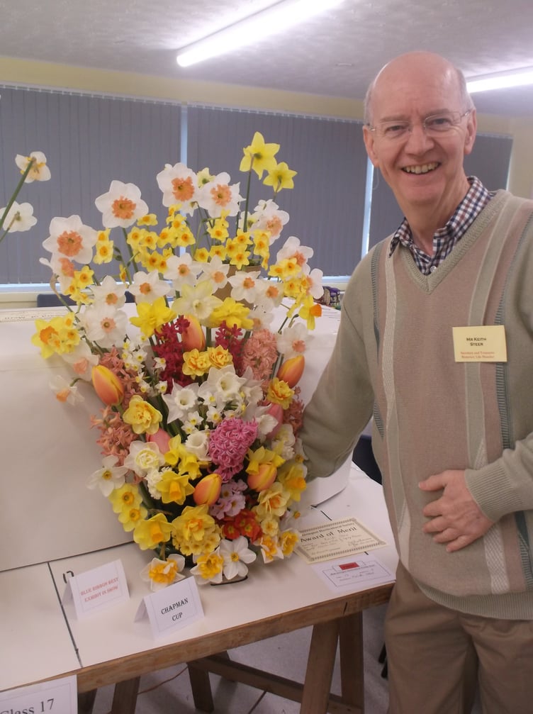 Keith Steer with just one of his many prizewinning entries