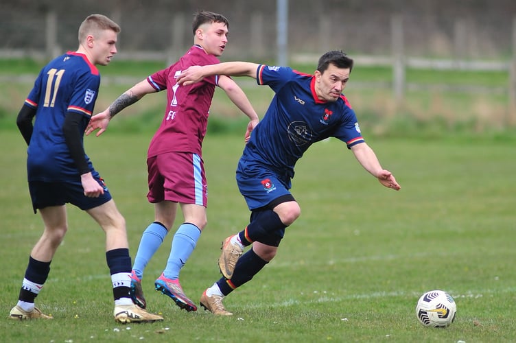 South Devon Football League Herald Cup action from Chudleigh Athletic versus East Allington United  A single goal from East Allington ended Chudleigh's run in the Herald Cup