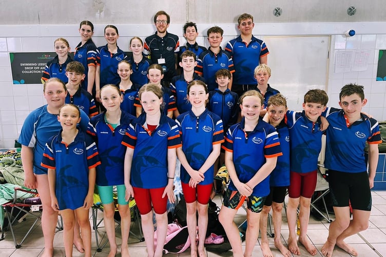 The Kingfishers squad for the event at Plymouth Life Centre. Picture: Kingsbridge Kingfishers