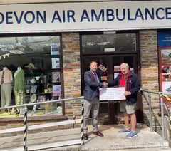 Freemasons donate to Devon Air Ambulance