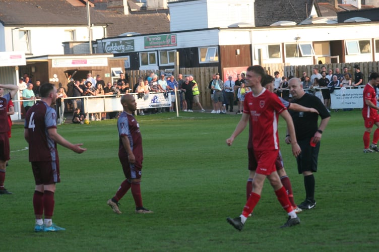 A first red card of the Herald Cup final