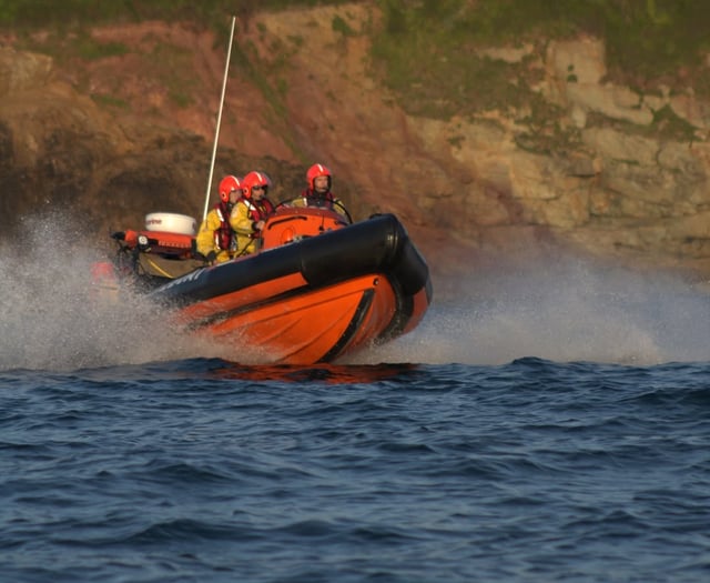 Hope Cove Lifeboat rescues dog from Broadsands Beach cliff fall