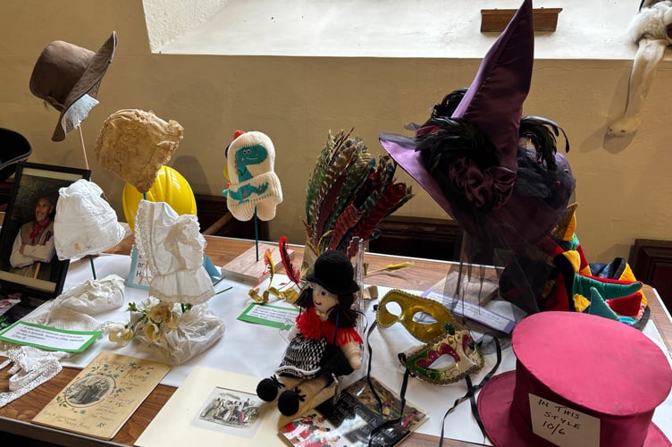 A selection of hats and other items