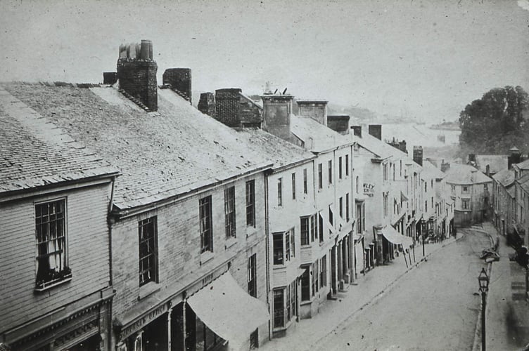 Kingsbridge, Fore Street, view downhill from Town Hall