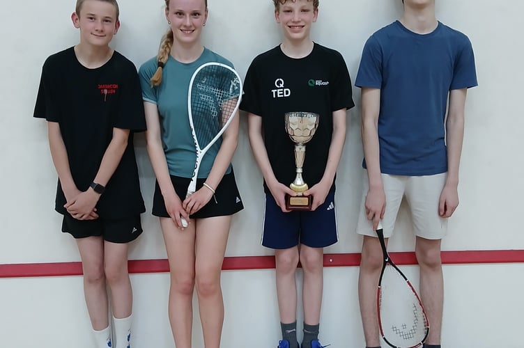 Dartington Squash Club U17s: Gabe Northrop-Bromley,  Martha Stevens,  Ted Jordan, Oliver Stein