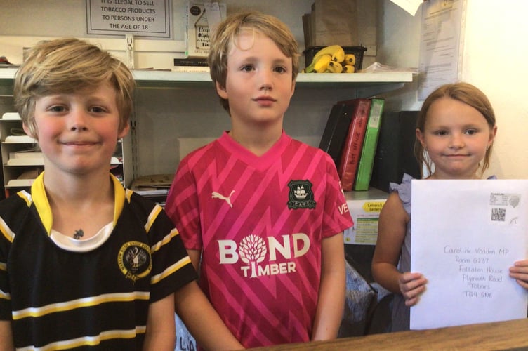 Year 3 pupils prepare to post their letter