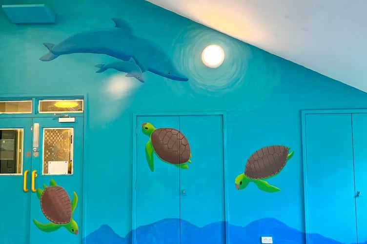 A colourful waiting area